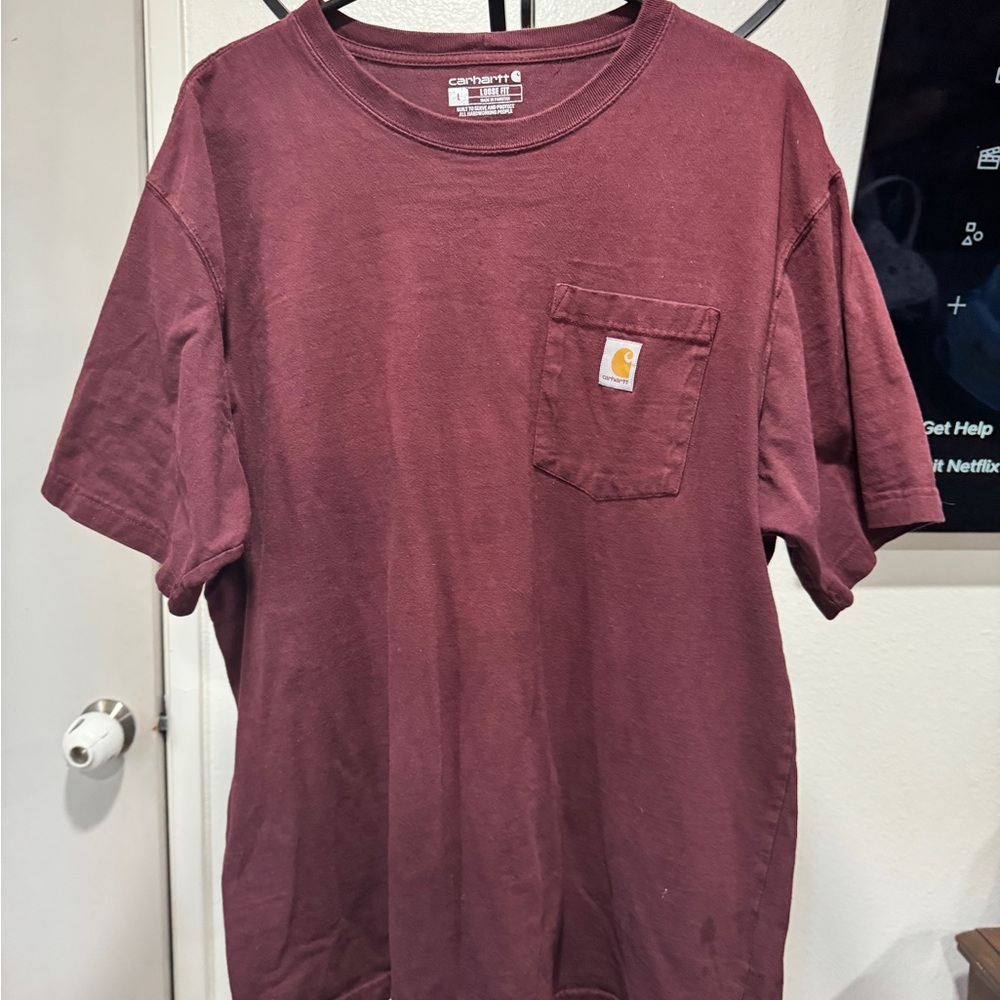 Carhartt Maroon Short Sleeve Tee Relaxed Fit